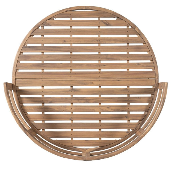 English Elm Bali Outdoor Round Acacia Wood Daybed with Cushions for Patio Pool Lounging N775P526832L