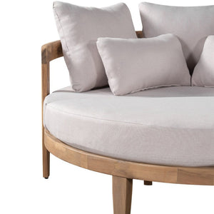 English Elm Bali Outdoor Round Acacia Wood Daybed with Cushions for Patio Pool Lounging N775P526832L