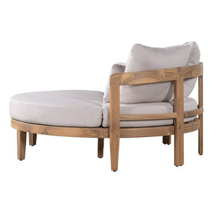 English Elm Bali Outdoor Round Acacia Wood Daybed with Cushions for Patio Pool Lounging N775P526832L