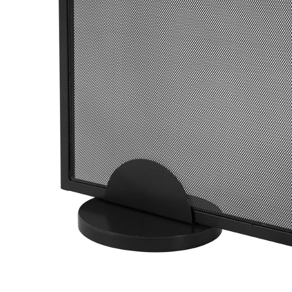 English Elm Freestanding Matte Black Iron Mesh Fireplace Screen Modern Farmhouse Spark Guard N775P528793B