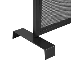 English Elm Freestanding Single Panel Iron Mesh Fireplace Screen with Powder Coated Metallic Finish Black N775P528820B