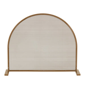 English Elm Freestanding Gold Arch Top Metal Fireplace Screen Single Panel Mesh Spark Guard N775P528898G