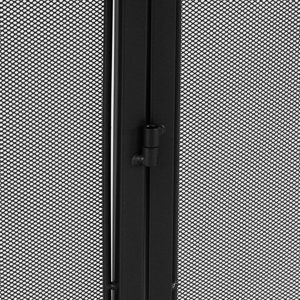 English Elm Black Iron Mesh Fireplace Screen Freestanding Spark Guard for Modern Farmhouse Hearth N775P528961B