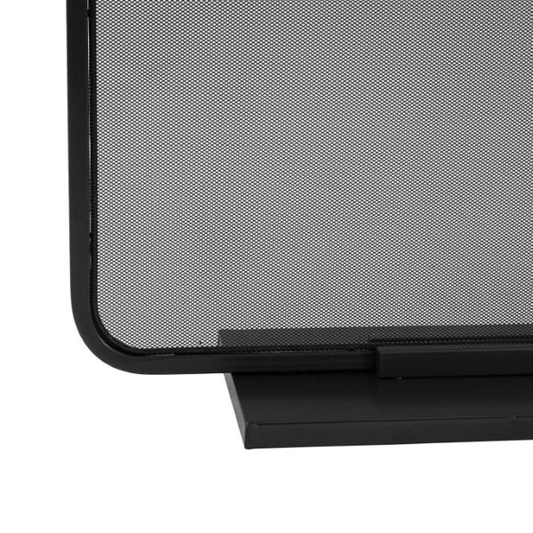 English Elm Black Iron Mesh Fireplace Screen Freestanding Spark Guard for Modern Farmhouse Hearth N775P528961B