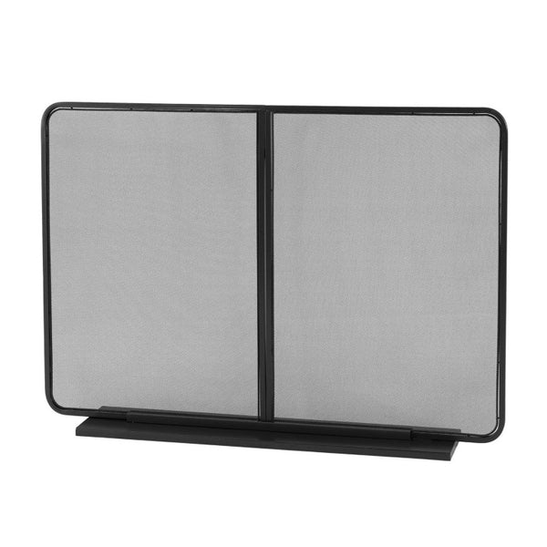English Elm Black Iron Mesh Fireplace Screen Freestanding Spark Guard for Modern Farmhouse Hearth N775P528961B