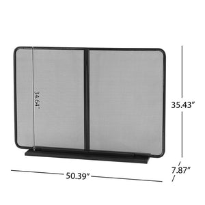 English Elm Black Iron Mesh Fireplace Screen Freestanding Spark Guard for Modern Farmhouse Hearth N775P528961B