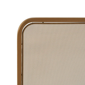 English Elm Gold Iron Fireplace Screen Freestanding Two Panel Mesh Spark Guard for Living Room N775P528961G