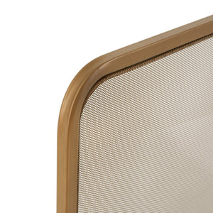 English Elm Gold Iron Fireplace Screen Freestanding Two Panel Mesh Spark Guard for Living Room N775P528961G