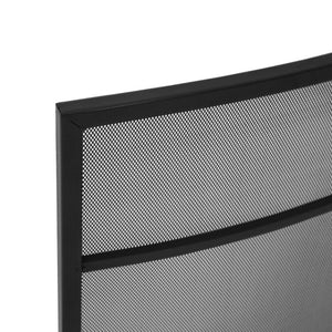 English Elm Black Iron Mesh Fireplace Screen Three Panel Curved Freestanding Spark Guard for Living Rooms N775P528975B