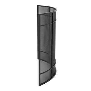 English Elm Black Iron Mesh Fireplace Screen Three Panel Curved Freestanding Spark Guard for Living Rooms N775P528975B