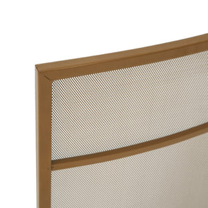 English Elm Gold Three Panel Curved Iron Mesh Fireplace Screen Spark Guard for Indoor Living Rooms Fireplace Screen N775P528975G