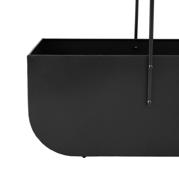 English Elm Modern Matte Black Fireplace Accessory Kit with Log Rack Bucket and Hearth Tools N775P529014B