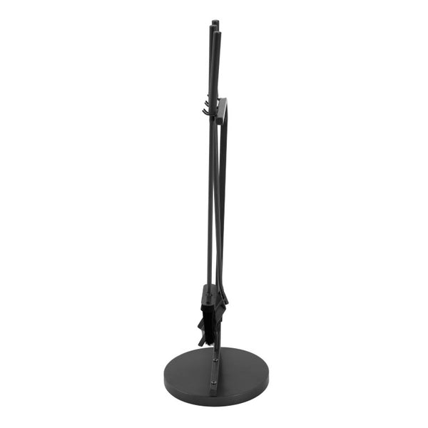 English Elm Modern Matte Black Fireplace Accessory Kit with Log Rack Bucket and Hearth Tools N775P529014B