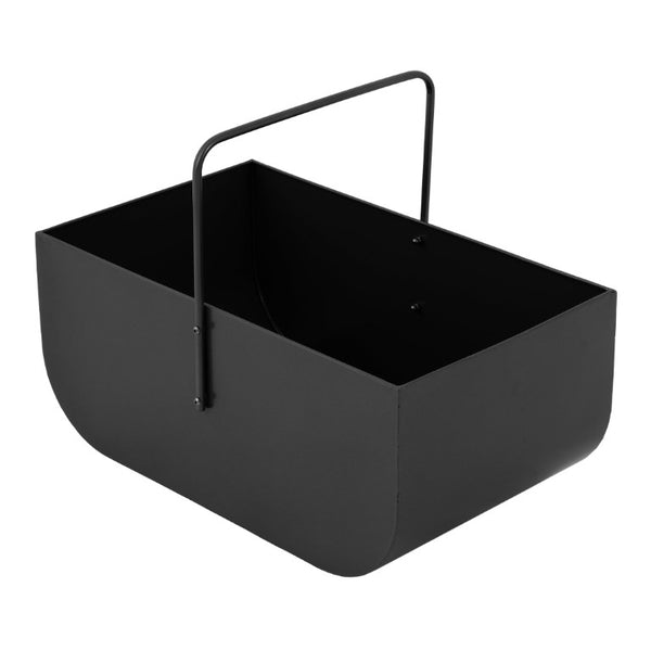 English Elm Modern Matte Black Fireplace Accessory Kit with Log Rack Bucket and Hearth Tools N775P529014B