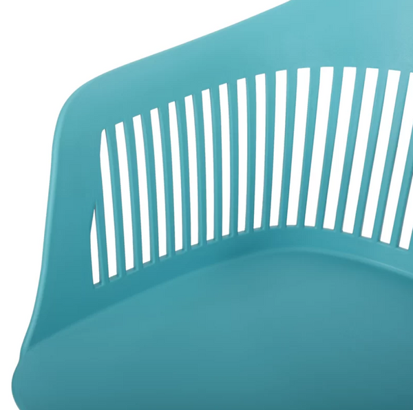 English Elm Dahlia Outdoor Polypropylene Arm Chair Set of 4 Uv Resistant Slat Back Patio Seating N776P243705T