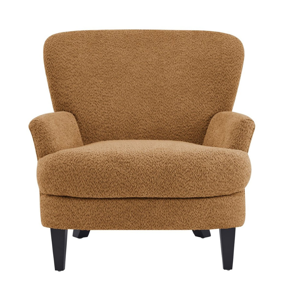 English Elm Gerald Boucle Club Chair with Tapered Birch Legs for Modern Living Spaces N776P243710Y