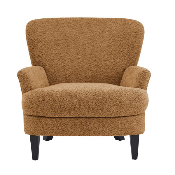 English Elm Gerald Boucle Club Chair with Tapered Birch Legs for Modern Living Spaces N776P243710Y