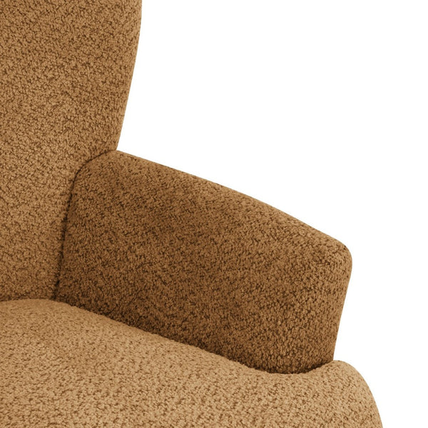 English Elm Gerald Boucle Club Chair with Tapered Birch Legs for Modern Living Spaces N776P243710Y