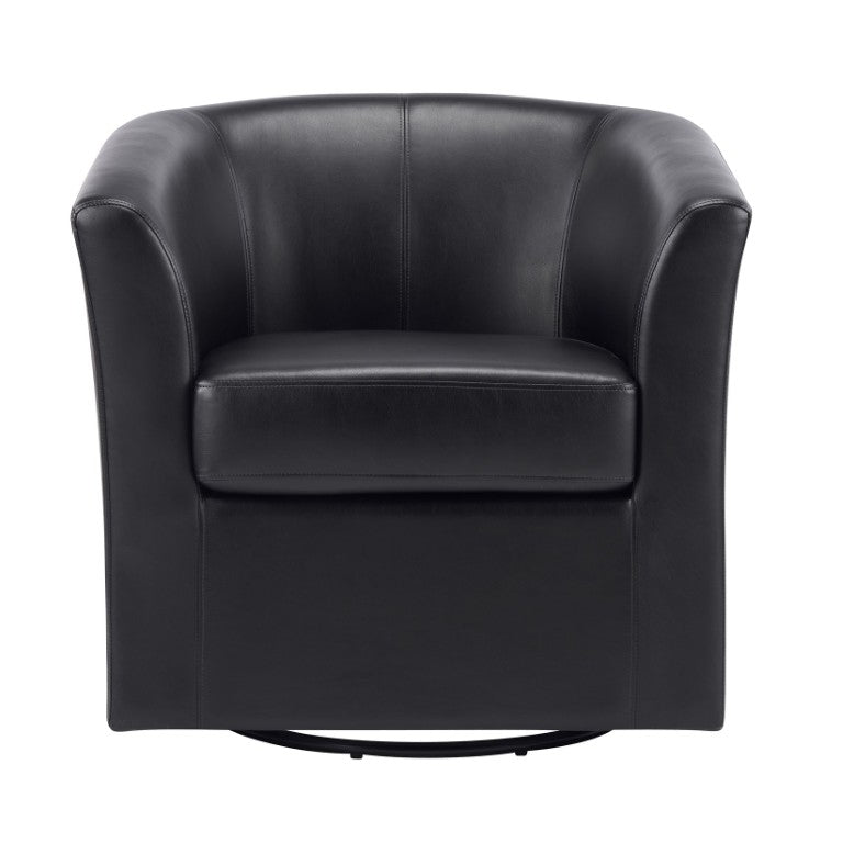 English Elm Wilmore Swivel Barrel Chair Faux Leather Tub Seat with Gold Metallic Sheen for Living Room N776P246091B