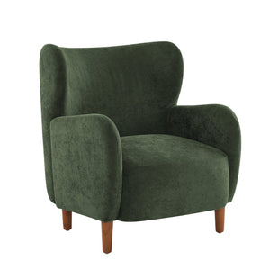 English Elm Parmelee Velvet Wingback Club Chair with Birch Legs for Mid-century Living Rooms N776P265764G