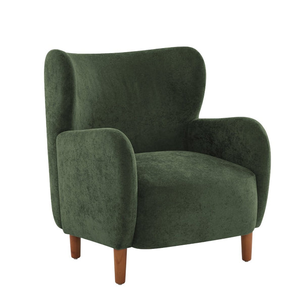 English Elm Parmelee Velvet Wingback Club Chair with Birch Legs for Mid-century Living Rooms N776P265764G