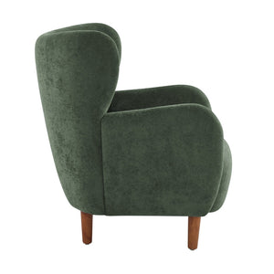 English Elm Parmelee Velvet Wingback Club Chair with Birch Legs for Mid-century Living Rooms N776P265764G