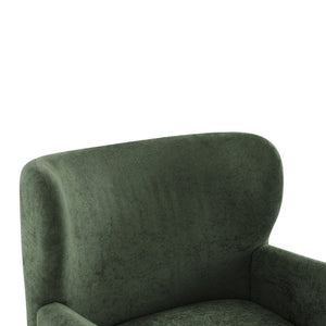 English Elm Parmelee Velvet Wingback Club Chair with Birch Legs for Mid-century Living Rooms N776P265764G