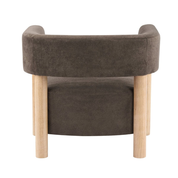 English Elm Upholstered Velvet Accent Chair with Rubberwood Legs Spring Cushion Living Room Seat Dark Brown,Natural N776P268327D