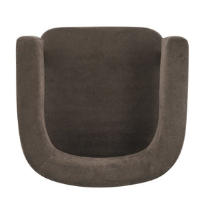 English Elm Upholstered Velvet Accent Chair with Rubberwood Legs Spring Cushion Living Room Seat Dark Brown,Natural N776P268327D