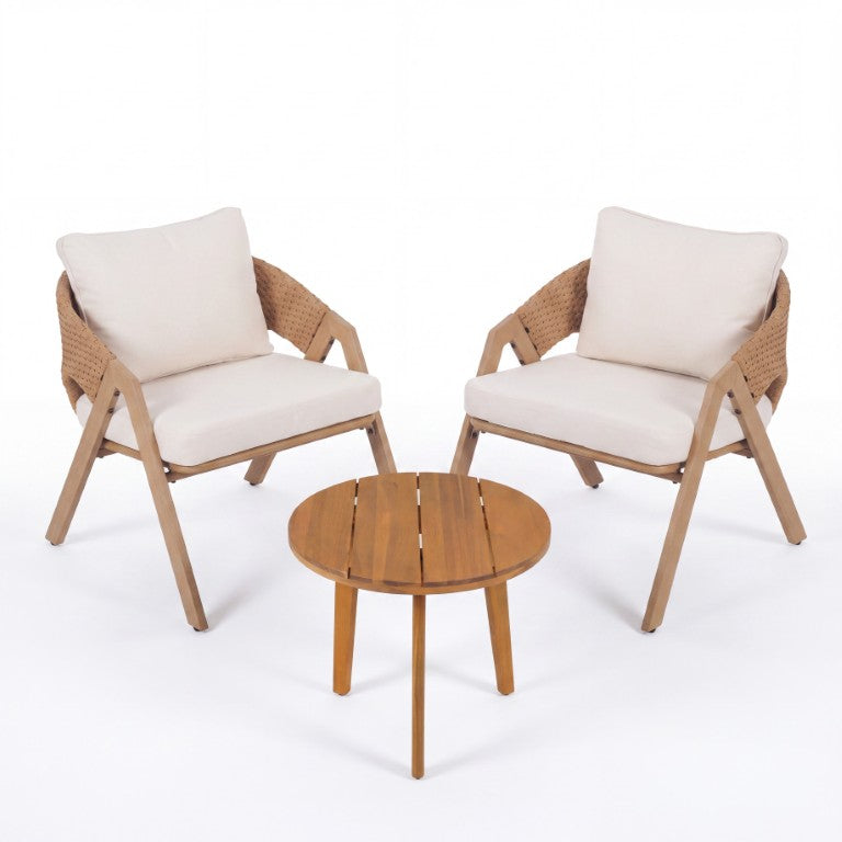 English Elm 6 Person Outdoor Dining Set Wicker and Acacia Patio Table Chairs for Deck Entertaining Metal 31 L x 26 W x 27.5 H N776P271809B_N776P286009T