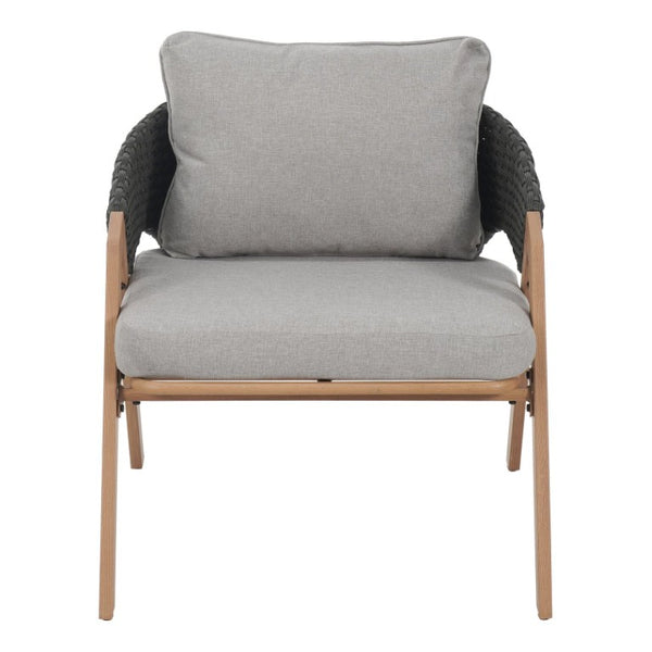 English Elm 4-Person Outdoor Wicker Conversation Set with All-Weather Cushions for Patio Lounging Grey Metal N776P271809L-2_69567.00