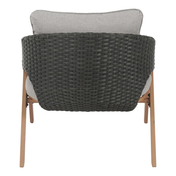 English Elm 4-Person Outdoor Wicker Conversation Set with All-Weather Cushions for Patio Lounging Grey Metal N776P271809L-2_69567.00