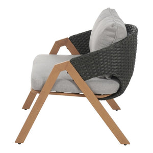 English Elm 4-Person Outdoor Wicker Conversation Set with All-Weather Cushions for Patio Lounging Grey Metal N776P271809L-2_69567.00
