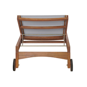 English Elm 4Pcs Outdoor Acacia Wood Chaise Lounge Set with Mesh Seating for Patio or Poolside N776P286344E-4