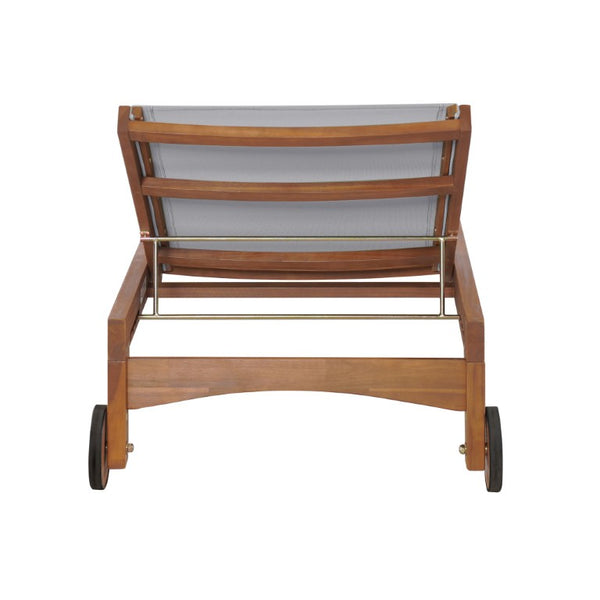 English Elm 4Pcs Outdoor Acacia Wood Chaise Lounge Set with Mesh Seating for Patio or Poolside N776P286344E-4