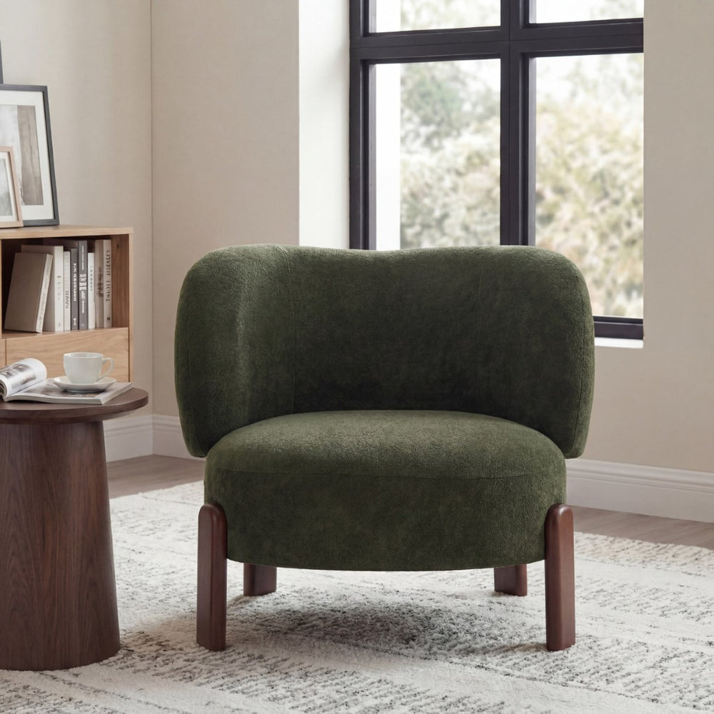 English Elm Cozy Wingback Armless Accent Chair Boucle Upholstered Compact Seat for Living Rooms N776P298155O