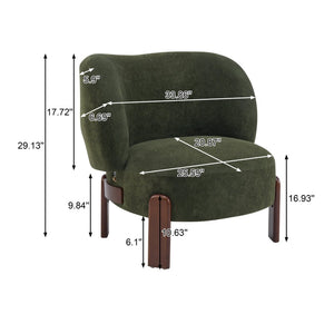 English Elm Cozy Wingback Armless Accent Chair Boucle Upholstered Compact Seat for Living Rooms N776P298155O