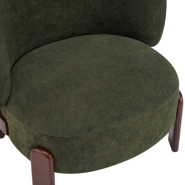 English Elm Cozy Wingback Armless Accent Chair Boucle Upholstered Compact Seat for Living Rooms N776P298155O