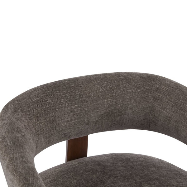 English Elm Accent Arm Chair Upholstered Low Profile Sculptural Three Leg Base Modern Sitting Room N776P368458D