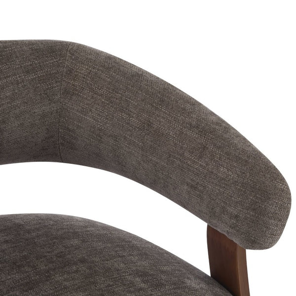 English Elm Accent Arm Chair Upholstered Low Profile Sculptural Three Leg Base Modern Sitting Room N776P368458D