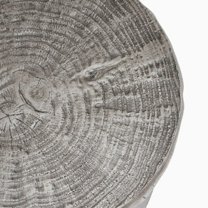 English Elm Mgo Tree Stump Side Table Weathered Faux Wood Grain Texture Indoor Outdoor Accent N776P372338G