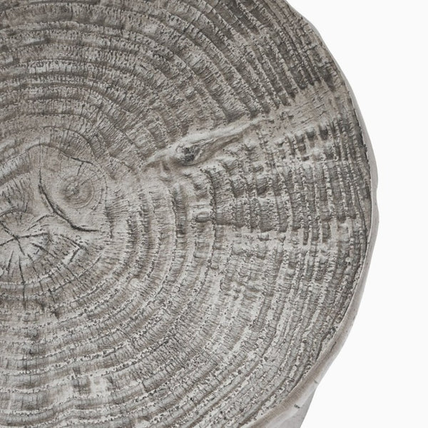 English Elm Mgo Tree Stump Side Table Weathered Faux Wood Grain Texture Indoor Outdoor Accent N776P372338G