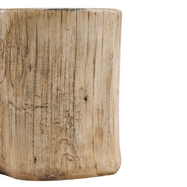 English Elm Mgo Tree Stump Outdoor Side Table Lightweight Concrete with Realistic Wood Grain Texture N776P372339W