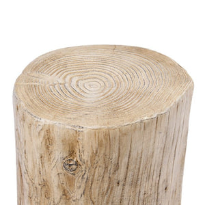 English Elm Mgo Tree Stump Outdoor Side Table Lightweight Concrete with Realistic Wood Grain Texture N776P372339W