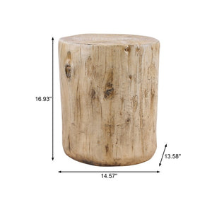 English Elm Mgo Tree Stump Outdoor Side Table Lightweight Concrete with Realistic Wood Grain Texture N776P372339W