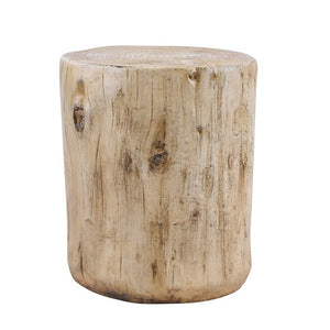 English Elm Mgo Tree Stump Outdoor Side Table Lightweight Concrete with Realistic Wood Grain Texture N776P372339W