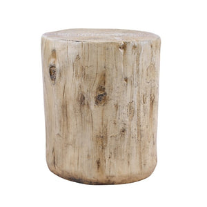 English Elm Mgo Tree Stump Outdoor Side Table Lightweight Concrete with Realistic Wood Grain Texture N776P372339W