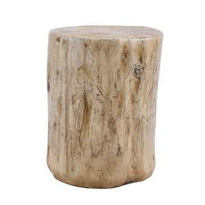 English Elm Mgo Tree Stump Outdoor Side Table Lightweight Concrete with Realistic Wood Grain Texture N776P372339W
