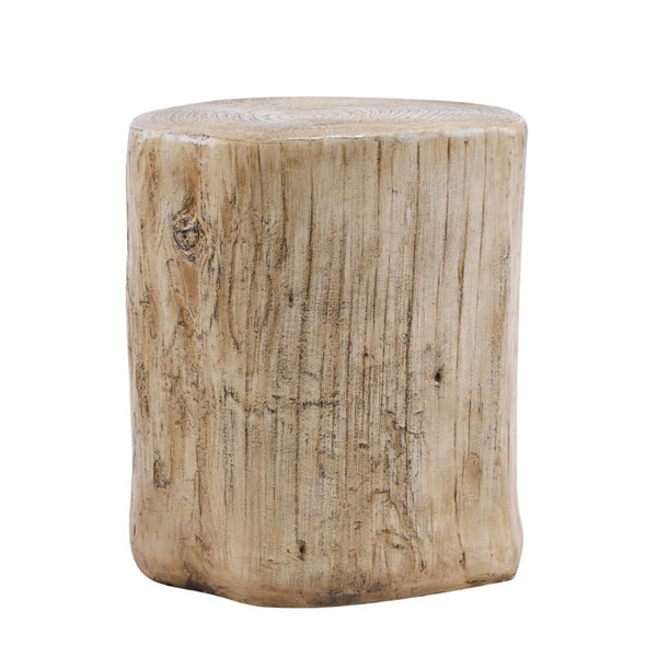 English Elm Mgo Tree Stump Outdoor Side Table Lightweight Concrete with Realistic Wood Grain Texture N776P372339W
