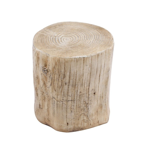 English Elm Mgo Tree Stump Outdoor Side Table Lightweight Concrete with Realistic Wood Grain Texture N776P372339W